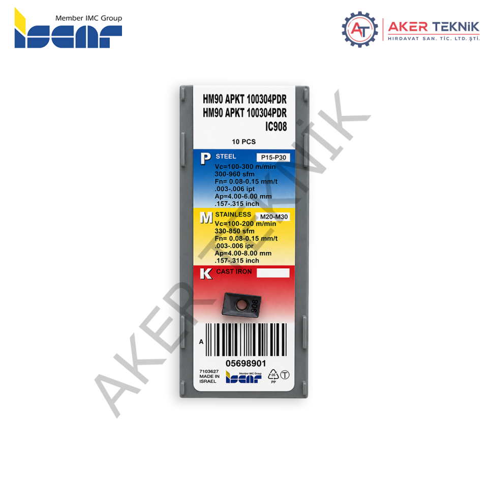 ISCAR HM90 APKT FREZE UCU 100304PDR IC908