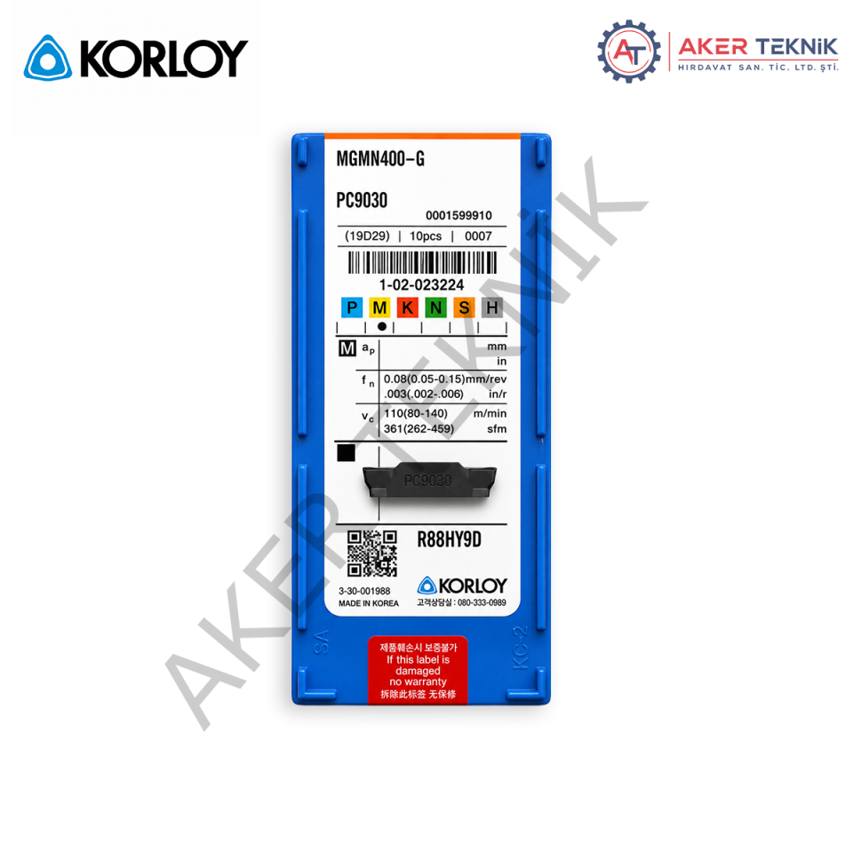 KORLOY MGMN400-G PC9030 KARBÜR FREZE UCU