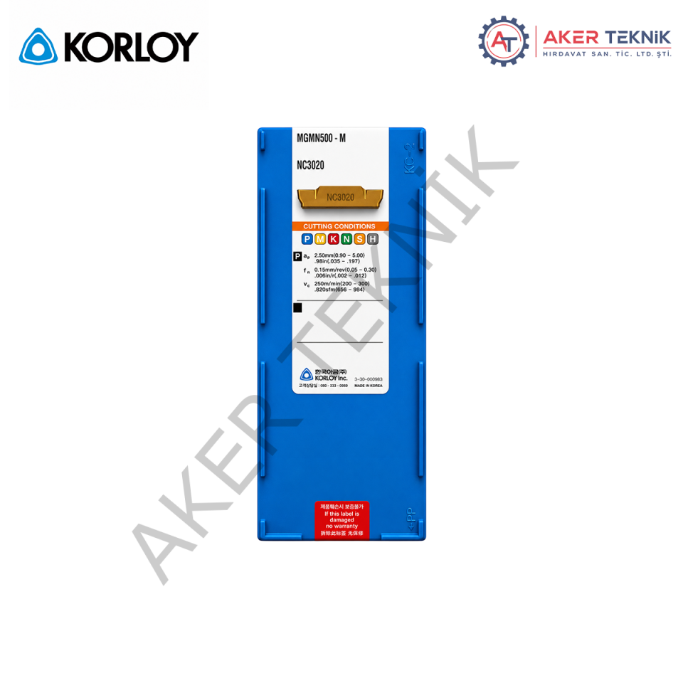 KORLOY MGMN500-M NC3020 5 mm kanal açma ucu