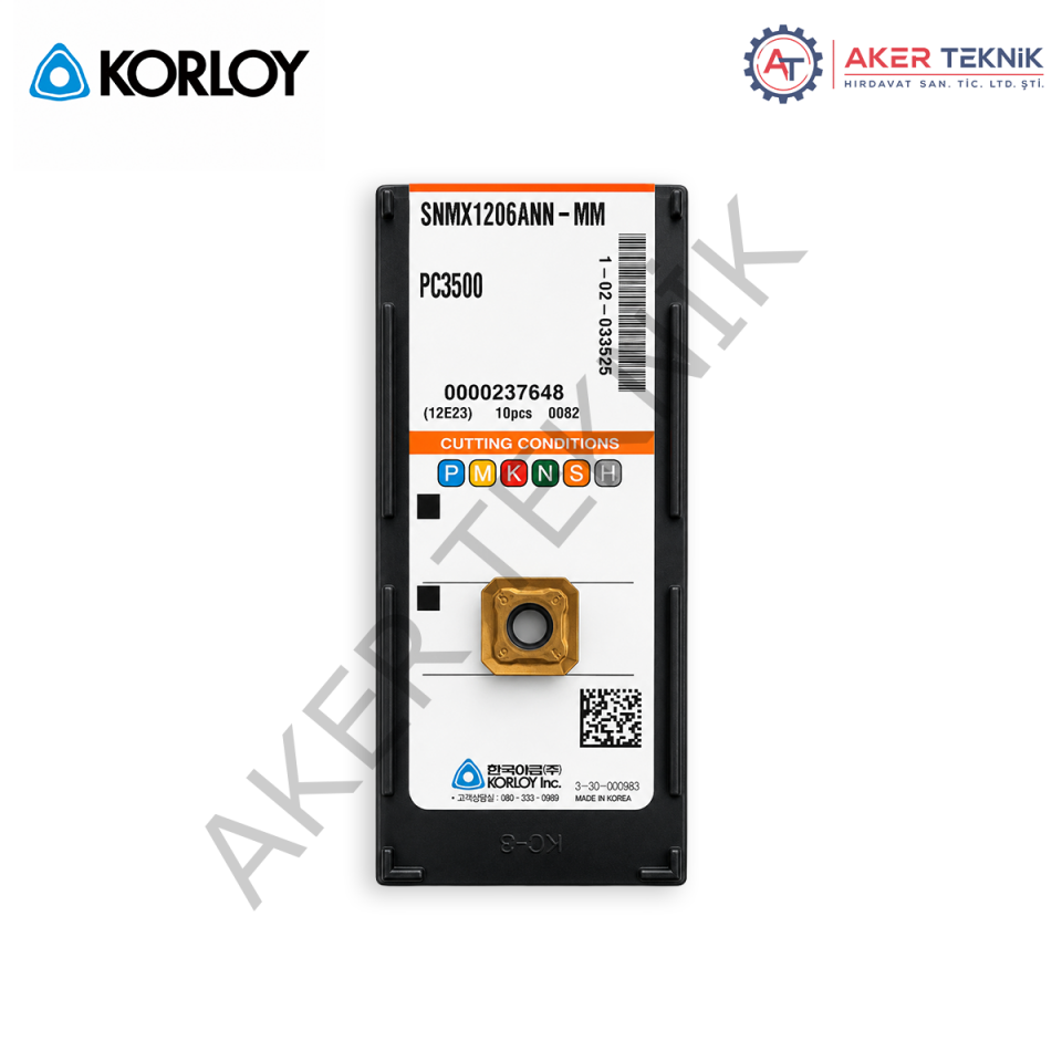 KORLOY SNMX1206ANN-MM PC3500 ÇELİK FREZE UCU