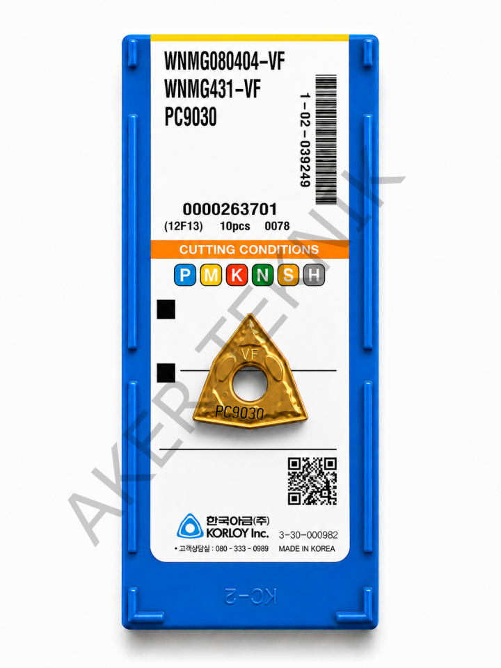 KORLOY WNMG080408-HA PC9030 PASLANMAZ ÇELİK TORNA UCU