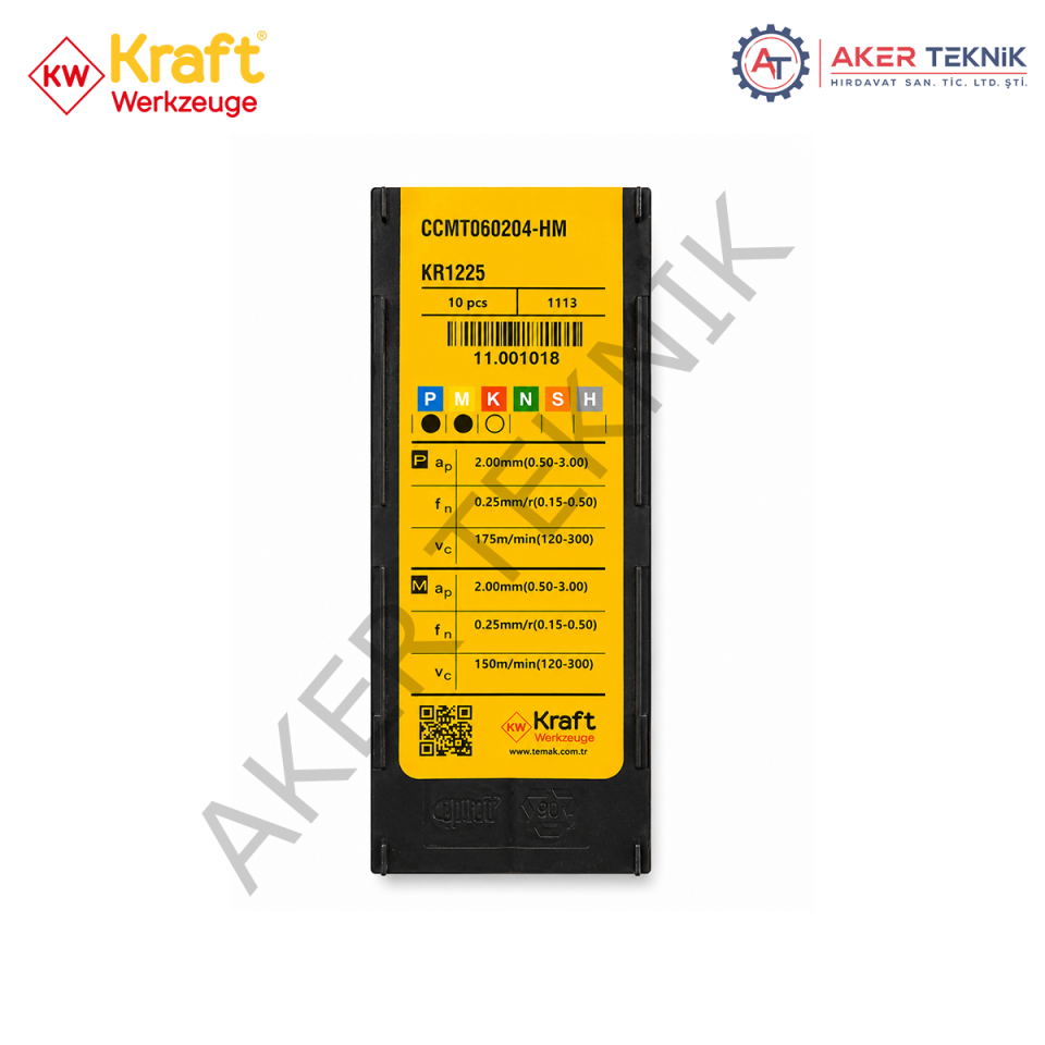 KRAFT WERKZEUGE CCMT060204-HM KR1225 PASLANMAZ TORNA UCU